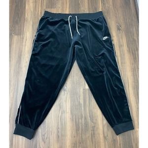 Nike Velvet Black Track Pants with White Piping